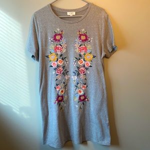 2/$25 Umgee Embroidered Tshirt Dress with Pockets!